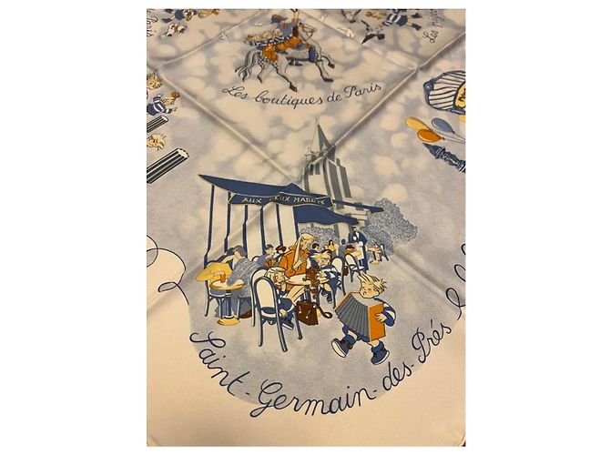 Hermès Seidentuch The Triplets weiß 90x90 - Ansicht 5