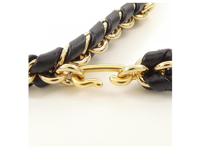 Cinturón de cadena trenzada Louis Vuitton Negro Dorado - vista 4