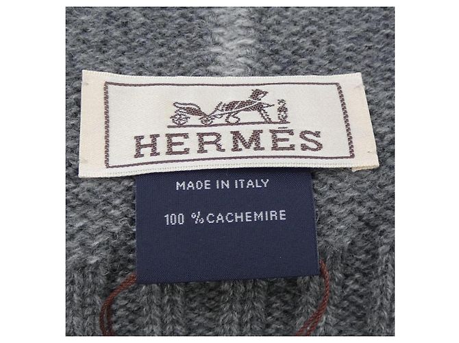 Grau Cashmere Schal von Hermès Braun - Ansicht 3