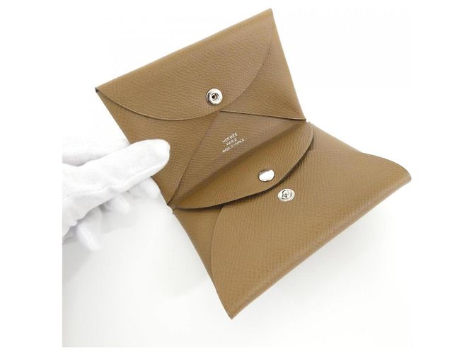 Monedero Duo Calvi de Hermès en Alezan Castaño - vista 2