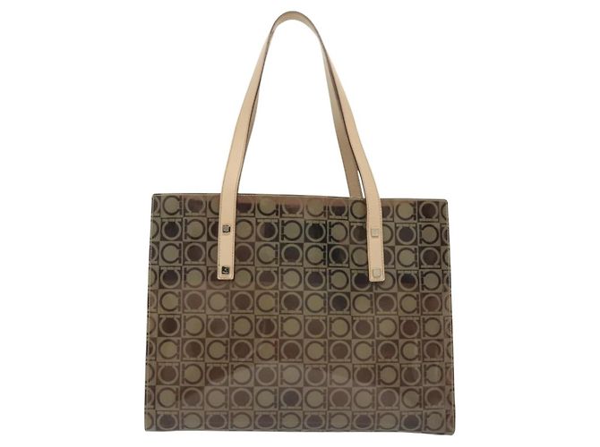 Borsa Gancini in vinile Salvatore Ferragamo Marrone - vista 2