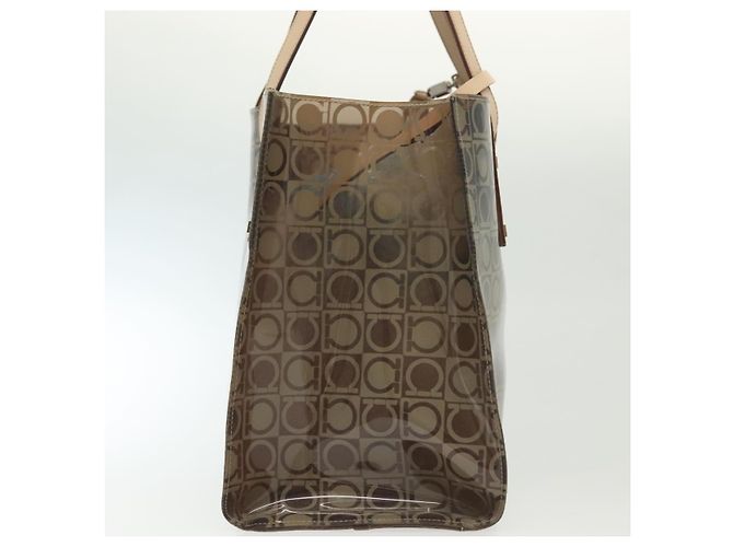 Borsa Gancini in vinile Salvatore Ferragamo Marrone - vista 4