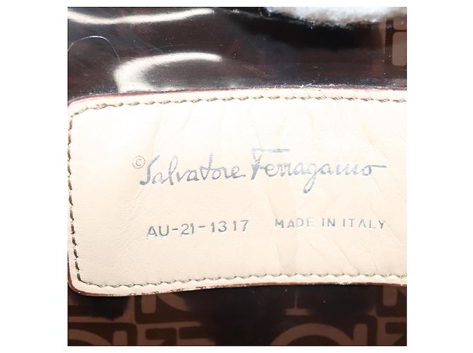 Borsa Gancini in vinile Salvatore Ferragamo Marrone - vista 6