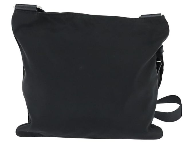 Borsa Messenger con Tasca Frontale Prada Tessuto Piccola Nero - vista 2