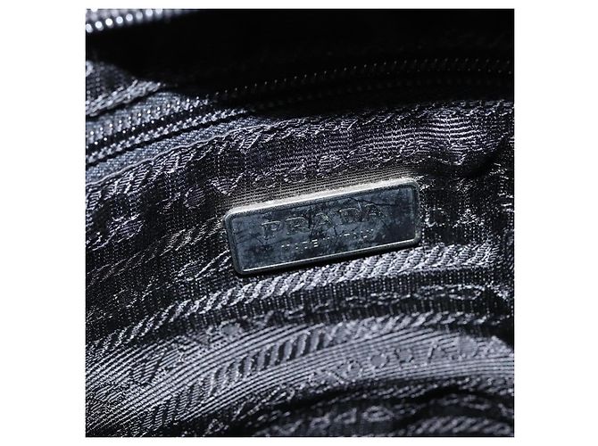 Borsa Messenger con Tasca Frontale Prada Tessuto Piccola Nero - vista 6