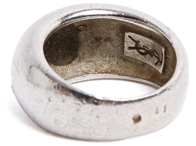 Yves Saint Laurent Parure der 1990er Jahre Brosche Ring TDD52 Silber Set Brosche Ring USUS6 - Ansicht 3