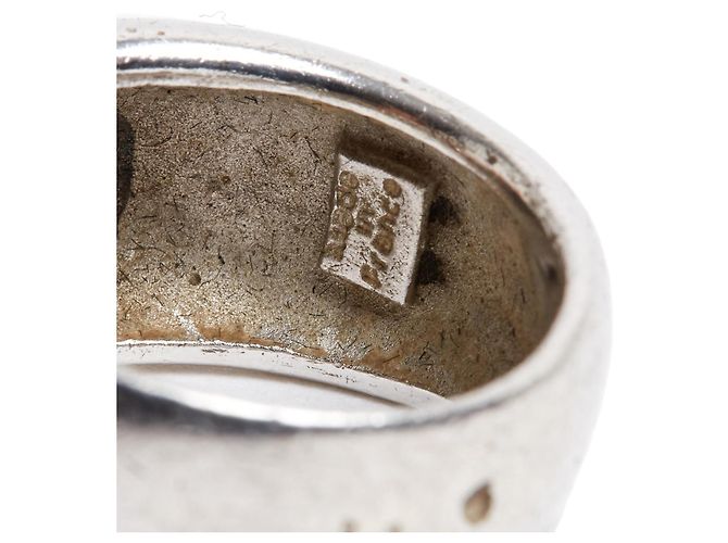 Yves Saint Laurent Parure der 1990er Jahre Brosche Ring TDD52 Silber Set Brosche Ring USUS6 - Ansicht 5