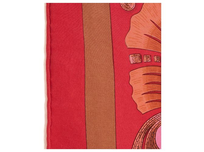 Hermès 1970 Quadratisches Tuch 90 Cheval Turc aus rosa gefärbter Seidentwill Pink - Ansicht 5