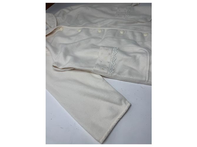 Vintage Givenchy Mantel Weiß L - Ansicht 7