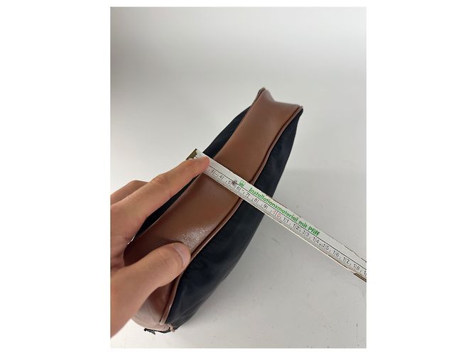 Clutch Vintage Courreges Nero Marrone - vista 11