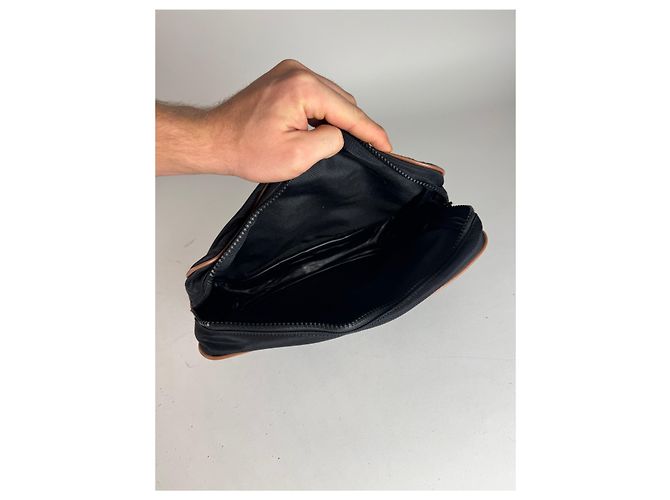 Clutch Vintage Courreges Nero Marrone - vista 2