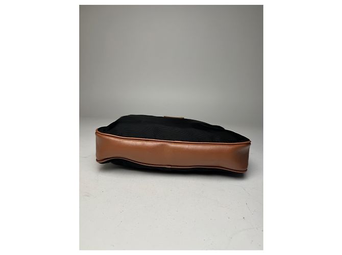 Clutch Vintage Courreges Nero Marrone - vista 7