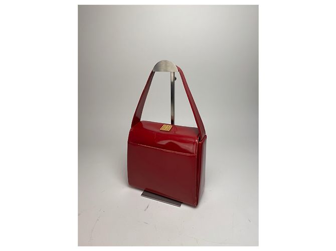 Vintage Givenchy Handtasche aus lackiertem Leder in Rot - Ansicht 6