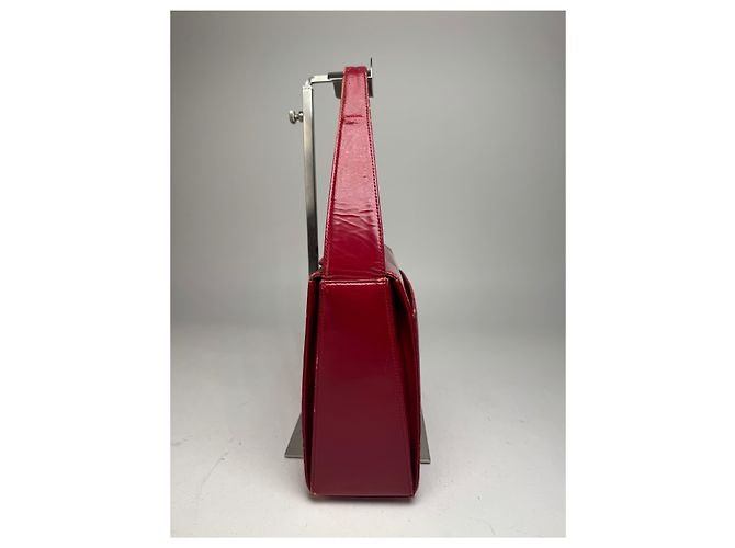 Vintage Givenchy Handtasche aus lackiertem Leder in Rot - Ansicht 7