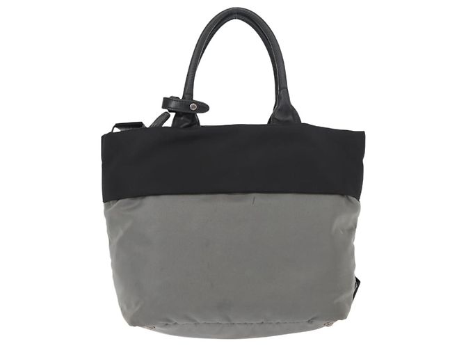 Prada Tote Doppio Convertibile Tessuto Piccolo Nero - vista 2