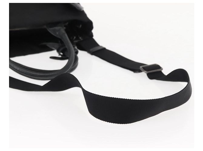 Prada Tote Doppio Convertibile Tessuto Piccolo Nero - vista 7