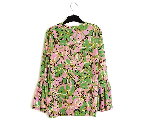 Autre Marque La Double J 2017 Top Volant FR40 Blusa Colorata in Seta e Cotone UK12 US10 Multicolore - vista 3