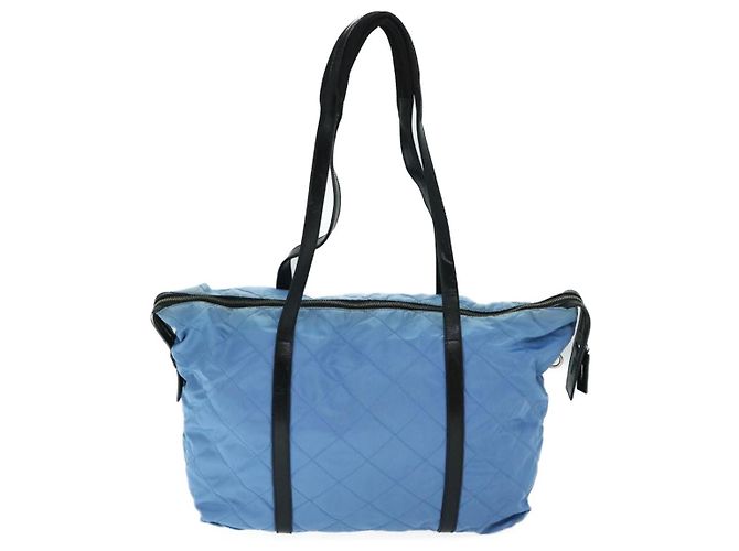 Prada Vintage Zip Tote Tessuto Mittel Blau - Ansicht 2