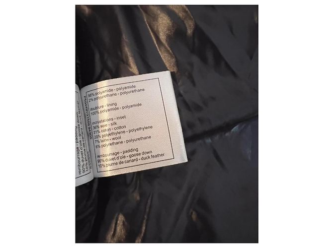 Cambon Chanel Giacca a piuma "Coco neige" in tweed e poliammide Nero Bianco - vista 10
