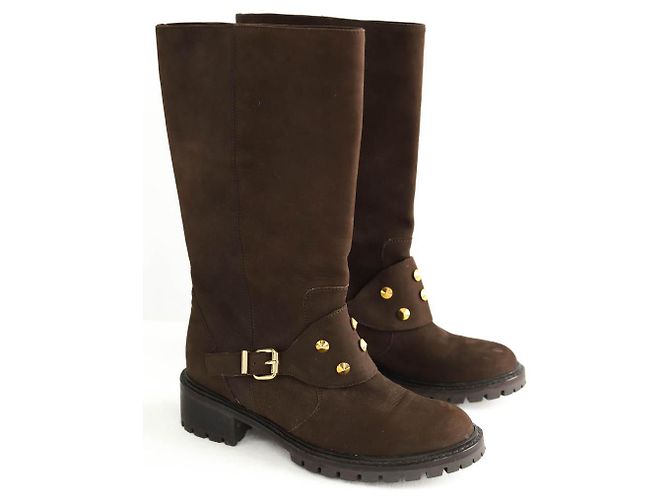 Fendi Botas de montar de ante marrón Castaño - vista 3