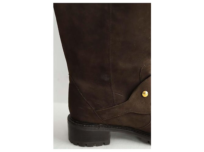Fendi Botas de montar de ante marrón Castaño - vista 4