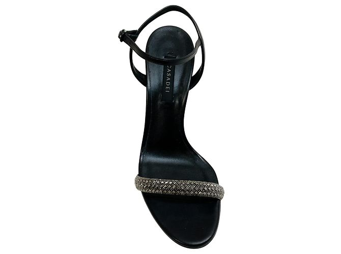 Sandali Stratosphere neri impreziositi con strass Casadei Nero - vista 4