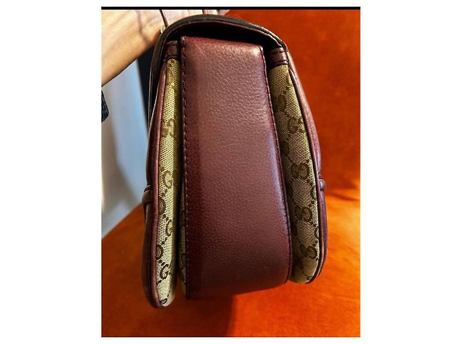 Bamboo Gucci Bambus Handtasche aus Leder und Stoff braun - Ansicht 5
