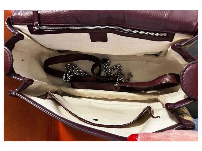 Bamboo Gucci Bambus Handtasche aus Leder und Stoff braun - Ansicht 7