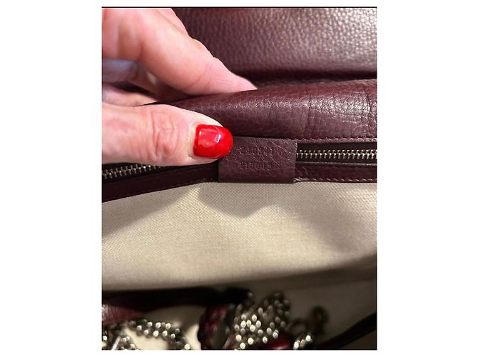 Bamboo Gucci Bambus Handtasche aus Leder und Stoff braun - Ansicht 9