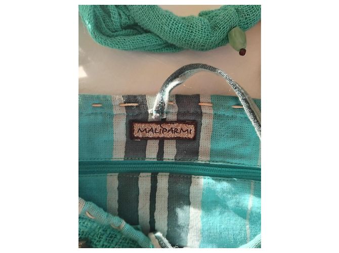 Borsa Maliparmi verde in acrilico con pietre - vista 4
