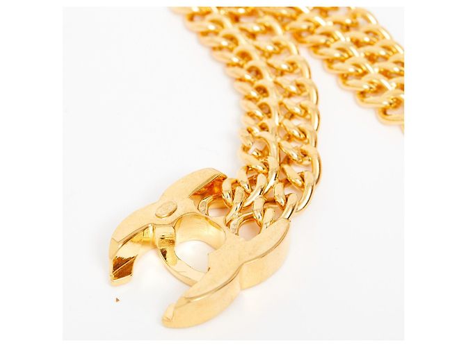 Pulsera Chanel 1996 Maxi CC Turnlock Doble Cadena Dorada Talla M Dorado - vista 5