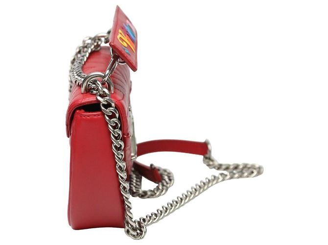 Borsa a spalla in pelle New Wave con catena Louis Vuitton Rosso - vista 3
