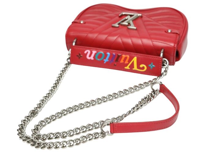 Borsa a spalla in pelle New Wave con catena Louis Vuitton Rosso - vista 9