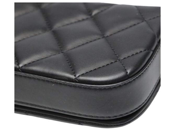 Schultertasche aus schwarzem Lammleder von Chanel - Ansicht 8