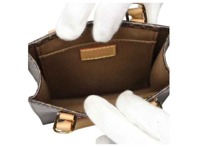 Borsa a Spalla Petite Sac Plat Monogramma Louis Vuitton Marrone - vista 14