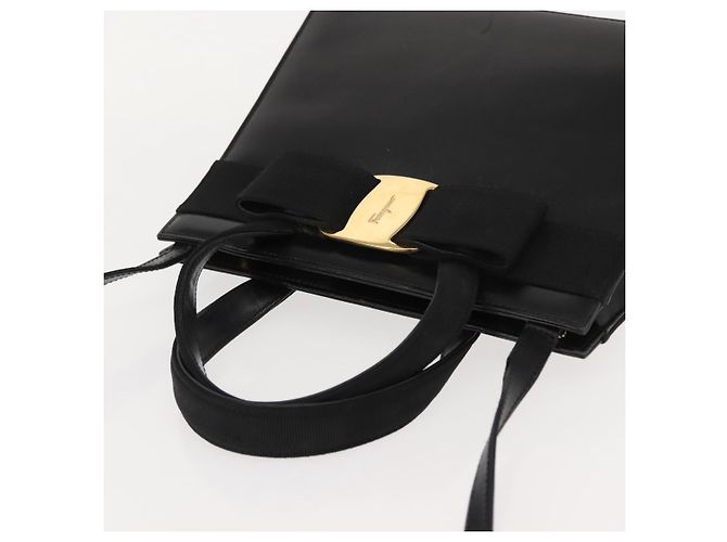 Borsa Tote Vara Bow convertibile in pelle Salvatore Ferragamo piccola Nero - vista 7