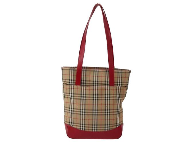 Burberry Nova Check Tote canvas check pattern Small Beige - view 2