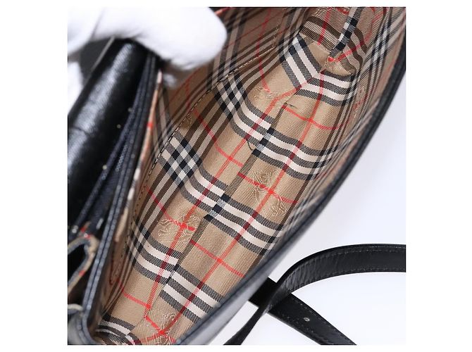 Burberry Flap Shoulder Leather Nero - vista 5