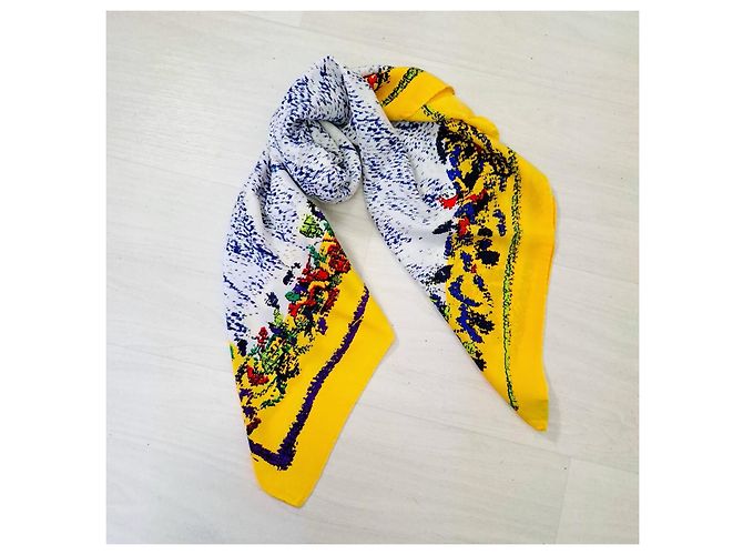 Gianni Versace Seidenschal mit abstraktem Muster Mehrfarben Gelb - Ansicht 6