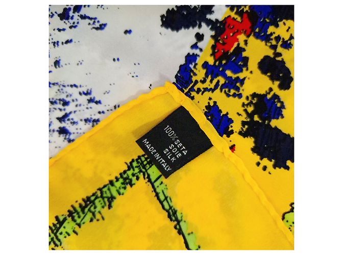 Gianni Versace Seidenschal mit abstraktem Muster Mehrfarben Gelb - Ansicht 8