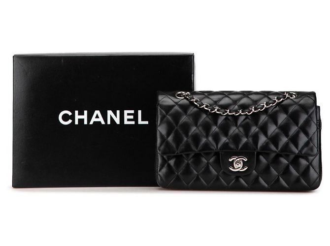 CHANEL Matelassé 25 Borsa a Spalla Doppia Nero - vista 7