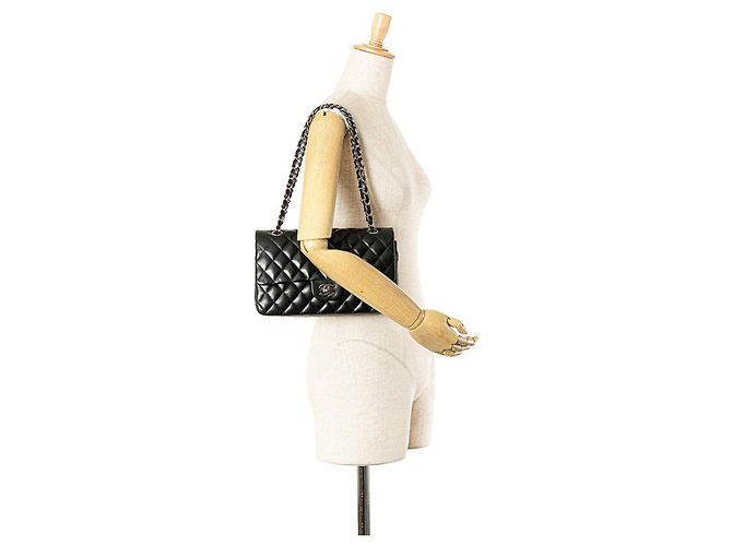CHANEL Matelassé 25 Borsa a Spalla Doppia Nero - vista 8