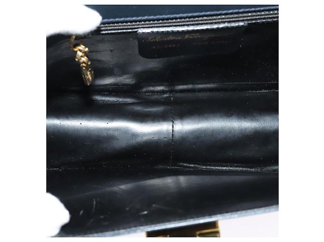 Borsa a Spalla Gancini in Pelle Salvatore Ferragamo Blu navy - vista 5