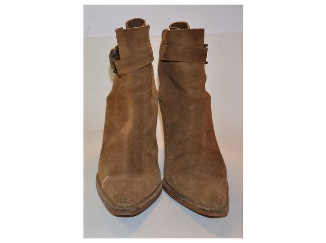 Botines Gucci en ante marrón Castaño - vista 2