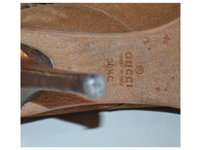 Botines Gucci en ante marrón Castaño - vista 6
