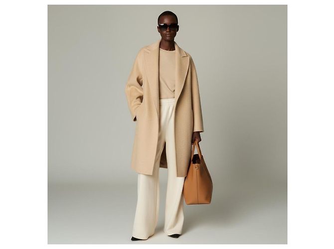 Abrigo Max Mara Crine de lana de camello beige - vista 3
