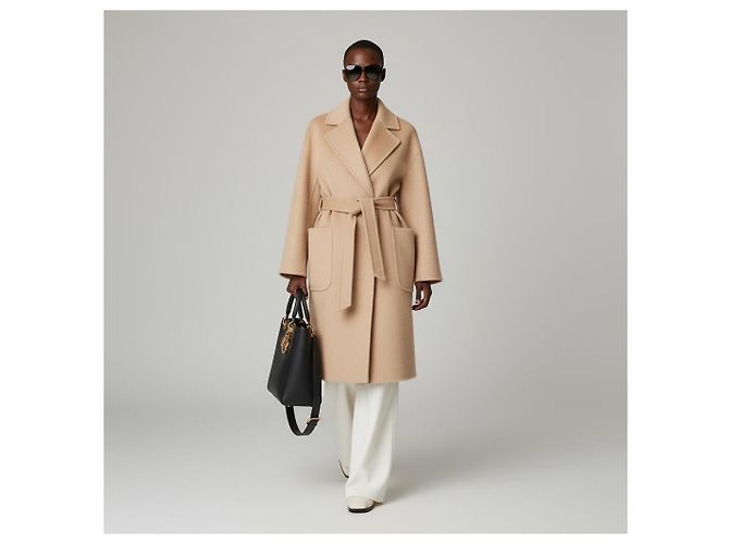 Abrigo Max Mara Crine de lana de camello beige - vista 5