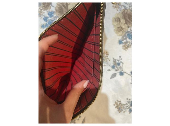 Pochette Louis Vuitton Damier Marrone Chiaro e Scuro Marrone scuro - vista 8