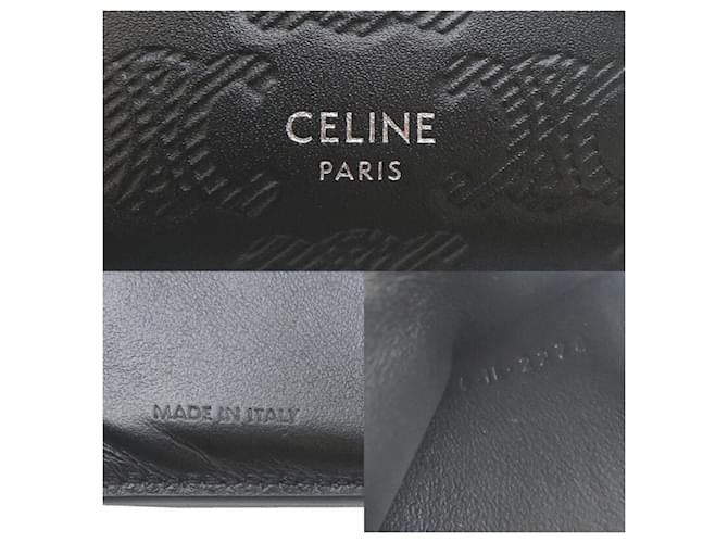 Céline Celine Triomphe Compact Wallet Black - view 8