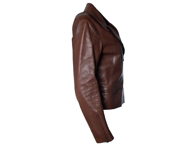 Hermès, braune Lederbikerjacke - Ansicht 4